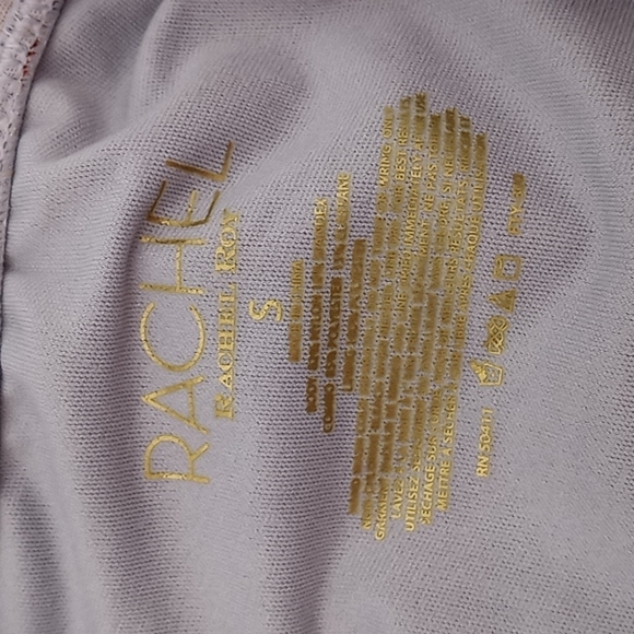 Rachel Roy Floral Print Mesh Inset Deep V-Neck One-Piece Swimsuit Fleur Silver S - Picture 11 of 12